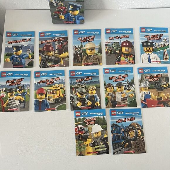 Lego City Phonics Boxed Set 10 Books 2 Workbooks Learning to Read Scholastic - Picture 4 of 7